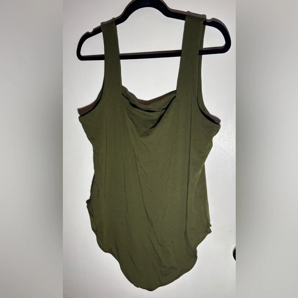 Old Navy Green Asymmetrical Sleeveless Bodysuit Tank Top - Picture 2 of 5